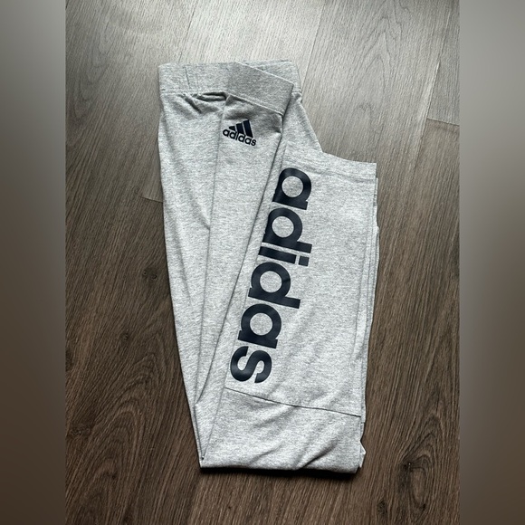 adidas Gray Leggings with Black Logo - Picture 2 of 3